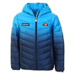 Ellesse Boys Puffer Jacket Winter Padded Quilted Blue Fade 5/6 Years Hooded