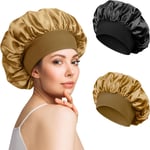 2Pcs Satin Bonnet Silk Bonnet for Curly Hair, Hair Bonnet Silk Hair Wrap for Sle