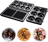 Set De 3 Plaques Amovibles Supplémentaires Pour Appareil Croque Monsieur 3 En 1 Fiesta 24540-56 (Pour Cake Pop, Mini Donut & [J342]