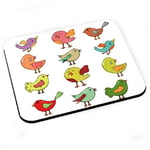 Tapis de souris Oiseaux multicolor peinture enfant dessin mignon