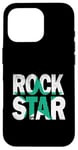 Coque pour iPhone 16 Pro Bleu sarcelle Aqua Rock Star Teal Aqua Graphic