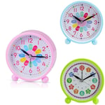 Round Children's Alarm Clock Wake Up Table Clock  Bedroom Study Room Home Decor