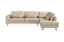 Copenhagen 2,5-seter Sofa Fløyel - Beige med sjeselong