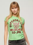 Superdry Varsity Burnout T-Shirt, Neo Mint Green