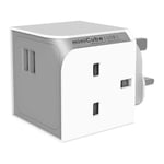 Allocacoc PowerCube 'miniCube USB' Mains Extension Plug, 2-Socket, Childproof, 2