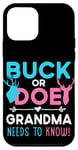 Coque pour iPhone 12 mini Révélation du sexe – Buck or Doe – Fête de bébé assortie pour grand-mère