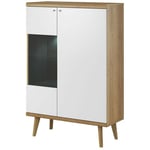 Bestmobilier - Ava - buffet haut - bois et blanc - 90 cm - style scandinave - bois / blanc