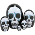 Ebros 5-delad set Fantasy Underworld Nesting Dolls Matroyshka Babushka Träfigurer 3,75\" Hög Ossuary Macabre Accent Statyer (Day of Day of"