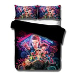 Stranger Things Season 3 Eleven Dustin Demogorgon Bed Linen Set with Zip 3D Print Teenagers Girls Kids 200 X 200 Cm Duvet Cover with Pillow Case,2,135x200cm