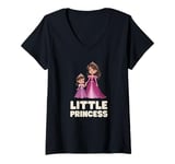 Womens Funny LITTLE PRINCESS Queen Mom & Mini Me Mother-Daughter V-Neck T-Shirt