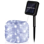 Guirlande Lumineuse Solaire Extérieur,8Modes Décoration Lumineuse Solaire Noël IP65 Imperméable Lampe Solaire Exterieur,300LED 32M,Blanc Chaud