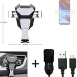 Car holder air vent mount for Lenovo K13 Note + CHARGER Smartphone