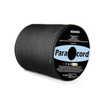 Romon Paracorde 4mm, Corde Escalade Paracord 550 9 Brins Corde en Nylon Corde Parachute Cordelettes, Cordes Tente Rope Cordon Tactiqu pour Survie Extérieur, 250kg Charge de Rupture, Noir, 50m