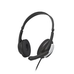 Hama HS-P100 V2 Casque Micro - Casque Jack, Microphone Intégré, Ultra léger, Télécommande Intégrée - Noir