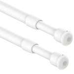 Lot de 2 petites barres télescopiques à pincer, tringle à vêtements sans perçage pour store, armoire, penderie (70-120 cm, Φ7,6 et 9,6 mm)