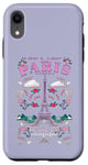 Coque pour iPhone XR Paris Tour Eiffel Floral French Retro Cute Y2K Graphic