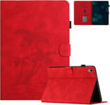 Coque Pour Ipad Mini A17 Pro 2024/ Ipad Mini 7 2024 / Ipad Mini 6 2021 8,3 Pouces Housse De Protection Multi-Angles Étui En Cuir Pu Avec Fente Pour Carte, Auto Réveil/Sommeil, Rouge