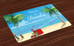 Tropical Sets de Table Valises sur la plage