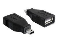 Delock Usb-Adapter - Usb-Adapter - Usb (Hun) Til Mini-Usb Type B (Han) - Usb 2.0 - Sort