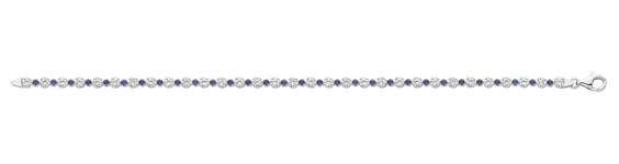 James Moore TH G2689BZ Silver CZ And Blue Tennis Braclet Jewellery