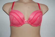 DD+ Lucy Lace Plunge Bra Lightly Padded Sunset Marks and Spencer Size 32F BNWT