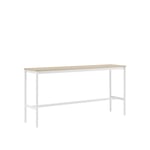 Muuto - Base High Table - 190 x 50 cm, Skiva - Ekfanér - Plywoodkant, Underrede - Vit, Höjd - 95 cm - Barbord - Mika Tolvanen - Hvit - Metall/Tre