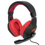 Konix Drakkar Casque Gaming Filaire Skáld pour PC - Haut-parleurs 50 mm - Microphone Flexible - Câble 1,5 m - Prise Jack 3,5 mm - Noir et Rouge