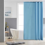 Furlinic Petit Rideau de Douche pour Baignoire Angle,Tissu en Polyester,Bleu Claire,120 x 180 cm,Anti Moisissure,Lesté,Rideaux de Bain avec 8 Crochets,Lavable en Machine,Imperméable