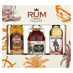 Rum Trio Gift Set (3x5cl). Contains CAPTAIN MORGAN ORIGINAL SPICED GOLD Alc - 35% Vol, THE KRAKEN BLACK SPICED RUM Alc – 40% Vol. HAVANA CLUB ANEJO ESPECIAL RUM Alc – 40% Vol.