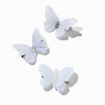 Claire's White Butterfly Hair Clips - 3 Pack