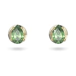 Swarovski Clous d'Oreilles Stilla, Cristal Vert Élégant, Taillé Trillion sur une Monture Plaqué Or