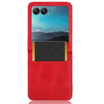 SHIEID Coque pour Motorola Razr 40 Ultra Housse, Étui en Cuir PU Portefeuille Coque avec Fente Carte, Flip Cover Fermeture Magnétique und Flip Béquille Etui pour Motorola Razr 40 Ultra Coque, Rouge