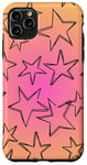 iPhone 11 Pro Max Stars On Pink & Orange Aura Gradient Y2K Cute Star Case