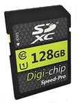 Digi Chip 128GB SDXC Class 10 Memory Card For Panasonic Lumix DMC-GX85, DMC-FZ200, DMC-LX10, DC-GH5, DC-FZ80, DC-ZS70, DC-TZ90, DC-GF9, DC-GH5S, DC-GF90, DC-ZS200, DC-TZ200, DC-GX9 Digital Cameras