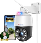 4K 8Mp 16X Zoom Optique Camera Surveillance Wifi Exterieure Avec Auto Balayage/Suivi/Zoom,2.4/5Ghz Wifi Ip Ptz Camera Detection Humains/Vehicules/Animaux,60M Vision De Nuit,Tf/Cloud,Ip66