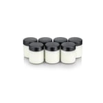 SEVERIN Lot de 7 Pots de Yaourt en Verre de 150 ml avec Couvercle Noir pour Yaourtière JG3521 / JG3520 / JG3518 - sans BPA - EG3514