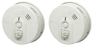 2 x Kidde Firex KF30 Heat Alarm Mains / 9V Battery Back Up