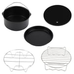 Eosnow - Kit d'accessoires pour friteuse à Air, 7 pouces, 5 pièces/ensemble, poêle à Pizza, baril de gteau, support métallique, outils de cuisine