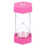 20 Min Sand Timer, Hexagon  with Plastic Cover, Count Down Sand Clock Glass Pink