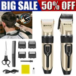 Mens Hair Clippers Cordless Electric Beard Trimmer Shaver Machine Set Shaving