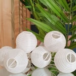 Meubletmoi - Lot de 4 guirlandes lumineuses blanches en boules de papier 3.10 m