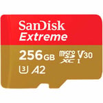 SanDisk Extreme microSDXC V30 A2 256GB 160MB/s + SD-adapter