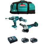 Makita - Kit MK210 (DHP481 DGA504 2 x 5,0 Ah DC18RC LXT600)