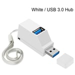 Trådlös USB 3.0 HUB Adapter Extender Mini Splitter Box 3 portar White USB 3.0
