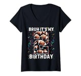 Womens It's My 2nd Birthday Football 2 Year Old Boy Girl V-Neck T-Shirt