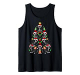 Panther Xmas Decoration Santa Hat Panther Christmas Tree Tank Top