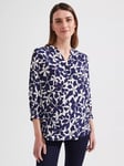 Hobbs Essie Floral Blouse, Rich Navy/Cream