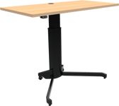 AeroTable, Enkeltben hæve-/sænkebord, firkantet, natur/sort, H120x120x60 cm, bøg