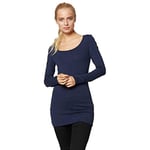 VERO MODA Womens Vmmaxi My Soft U-neck Noos Long Sleeve Top, Blue (Black Iris), S UK