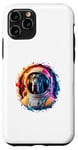 Coque pour iPhone 11 Pro Homme Femme Coloré Space Astronaute Great Dane